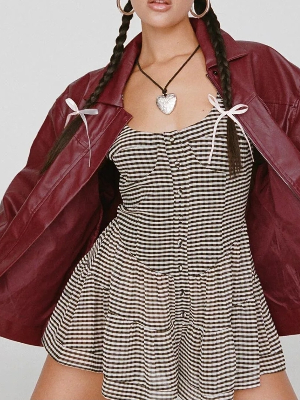 Princess Polly Burgundy Callie Faux Leather Jacket Sz 12